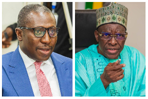 A photo collage of Afenyo-Markin (L) and Alban Bagbin