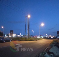 The streetlights along the Pentagon-James Topp Nelson Yankah hall road have finally been fixed
