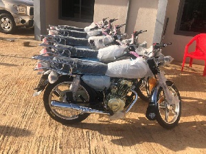 The motorbikes donated by Dominic Amolale Ndego to Mahama's campaign team