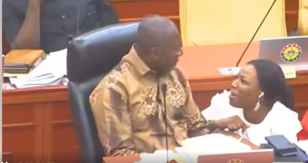 Watch as Prof Ayensu-Danquah makes peace with Afenyo-Markin after face-off in Parliament