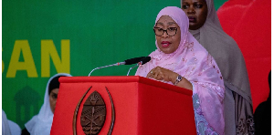President Samia Suluhu Hassan speaks during National Eid Council