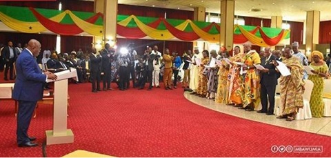 President Akufo-Addo swearing-in members of the Council of State