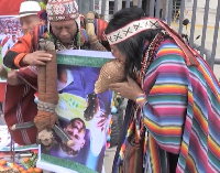 Peruvian shamans during the ritual in 2023