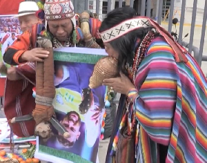 Peruvian shamans during the ritual in 2023