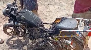 The motorbikes were set on fire over a land dispute
