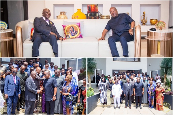 Scene from President Mahama's residence when the Asantehene called on him