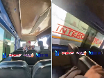 Watch commuters confront driver after near-collision while overtaking inter-city coach