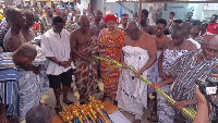 Akyem Tafohene with his elders