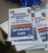 Alleged press tag for the NPP delegates