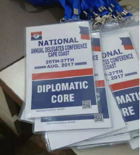 Alleged press tag for the NPP delegates