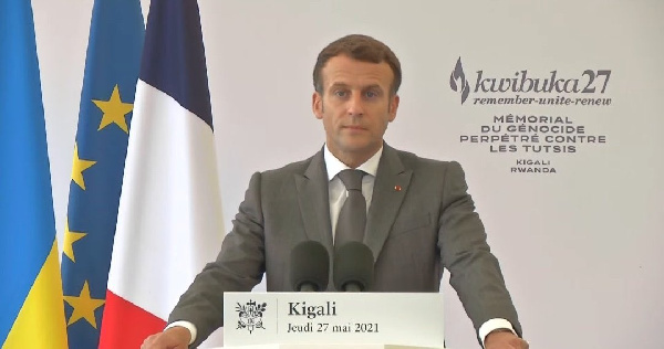 President Macron delivers remarks during his visit
