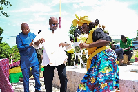 President Mahama captured dancing at the Ghanaian Village in Jamaica