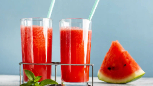 Glasses of watermelon juice