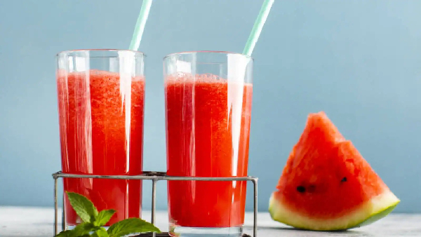 Glasses of watermelon juice