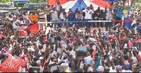 Nana Addo  speaking to residents of Dunkwa-On-Offin in the Central Region