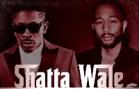 Screenshot of the photo used for the announcement shows Shatta Wale (L) and John Legend.
