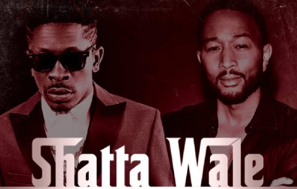 Screenshot of the photo used for the announcement shows Shatta Wale (L) and John Legend.