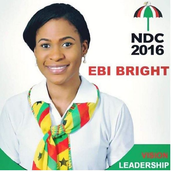 Ebi Bright was NDC's 2016 Parliamentary Candidate for Tema Central Constituency