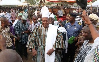 Former President Mahama in smock at the coronation of Ya Naa Abukari Mahama II