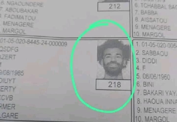 The image of the Liverpool striker appeared in the voter register for the October 12 election