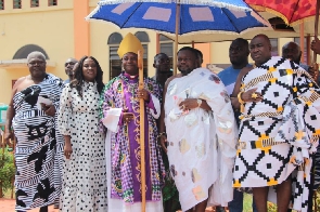 Rt. Rev. Felix Odei Annancy (third left) with traditional leaders at a fundrising event