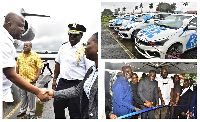 A collage of some of the scenes from the airport when Ibrahim Mahama arrived in Liberia