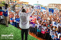 Dr Bawumia addressing NPP supporters in Nkawkaw