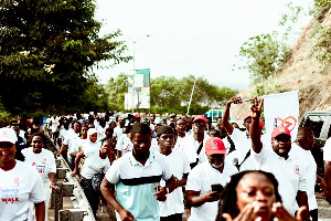 Participants captured during the health walk