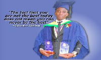 Sylvester Adreba holding his awards