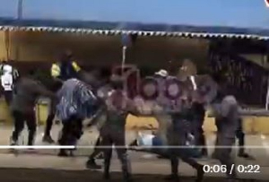 Mavis Hawa Koomson on the ground during the incident