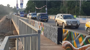 A picture of the bridge at Atafoa commissioned by the president