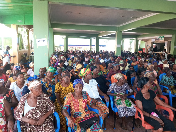 Some of the affected the people at the event to  receive some help