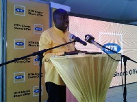 Mr. Eric Nsarkoh, the MTN Ghana Executive for Sales and Distribution delivering his speech