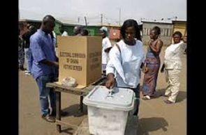 Ghanaians voting during an election