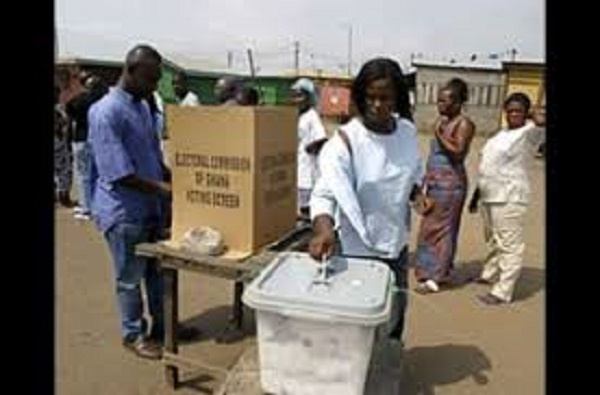 Ghanaians voting during an election