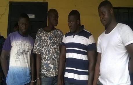The four suspected land guards in police custody