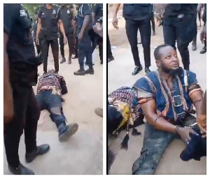 'The juju did not work' - Watch as police apprehend two men with dozens of charms on their bodies