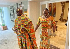 Otumfuo Osei Tutu II (left), and Lady Julia (right)