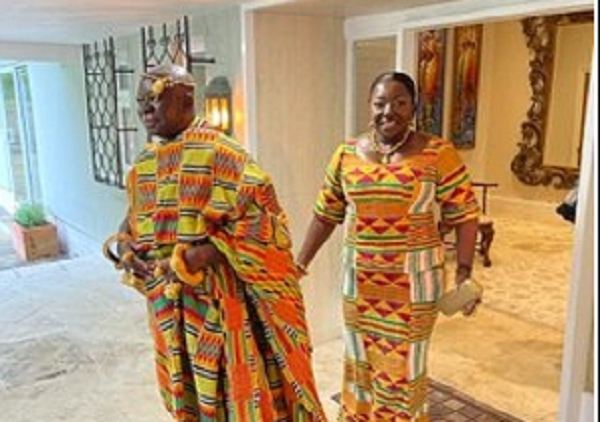 Otumfuo Osei Tutu II (left), and Lady Julia (right)