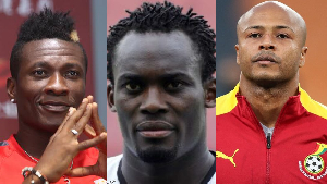 L-R Gyan, Essien, Dede Ayew have all been nominated before, for the Ballon d'Or award