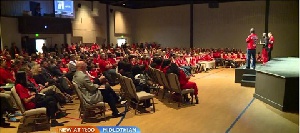 Hundreds wear red to honor former Kickers coach and player, Kofi Nti