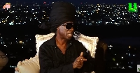 Ghanaian highlife musician, Kojo Antwi seated at the 'rooftop' of his Weija residence
