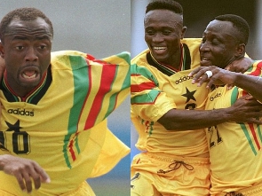 L-R Abedi Pele, Frank Amankwaa and Tony Yeboah