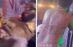 Near-naked DJ Azonto almost exposes private part on stage