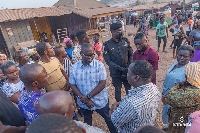 Bantama MP, Asenso-Boakye when he visited victims of the Race Course fire incident