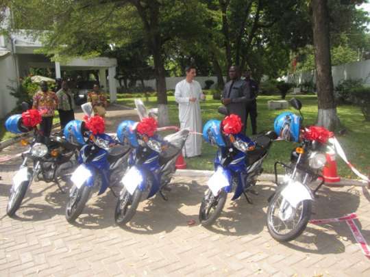 Japan Motors has donated five motorbikes worth GHc34,000 to the Accra Metropolitan Assembly