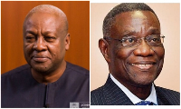 John Mahama (L) says he cried like a baby after hearing about John Atta Mills' (R) demise