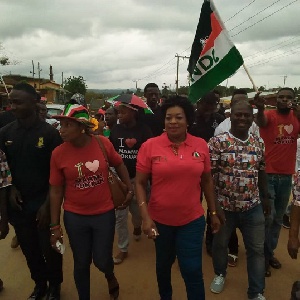 MP for Agona East Constituency, Queenstar Sawyer [R] with some members of the NDC