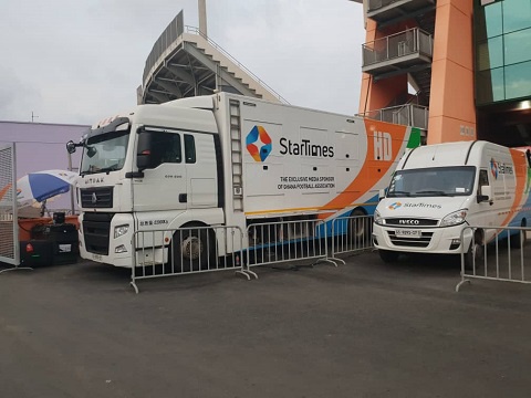 StarTimes OB Van at the stadium for production