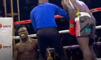 The moment Ibrahim Labaran went down during his fight with Freezy Macbones